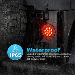 Partsam flange-mount red turn signal enhances truck safety during lane changes.