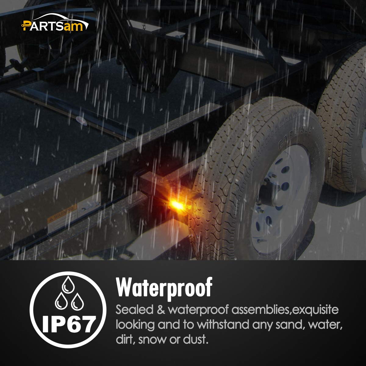 Partsam reflectorized trailer light doubles as a marker and clearance light.