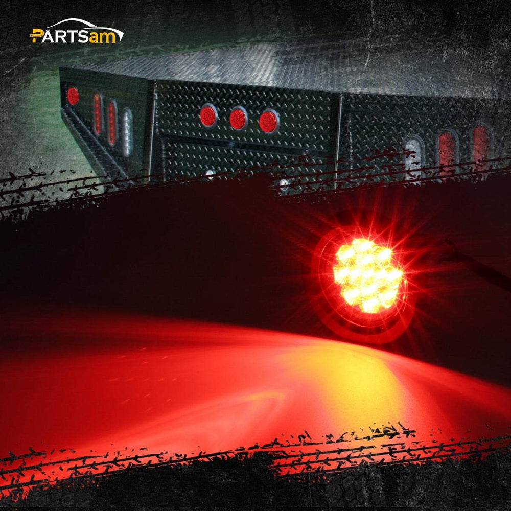 Partsam round red 13-LED light with grommet offers simple trailer installation.