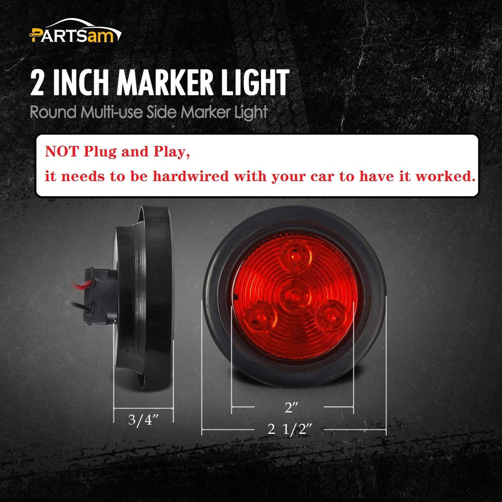 Partsam round red LED marker light with reflex lens boosts trailer visibility.