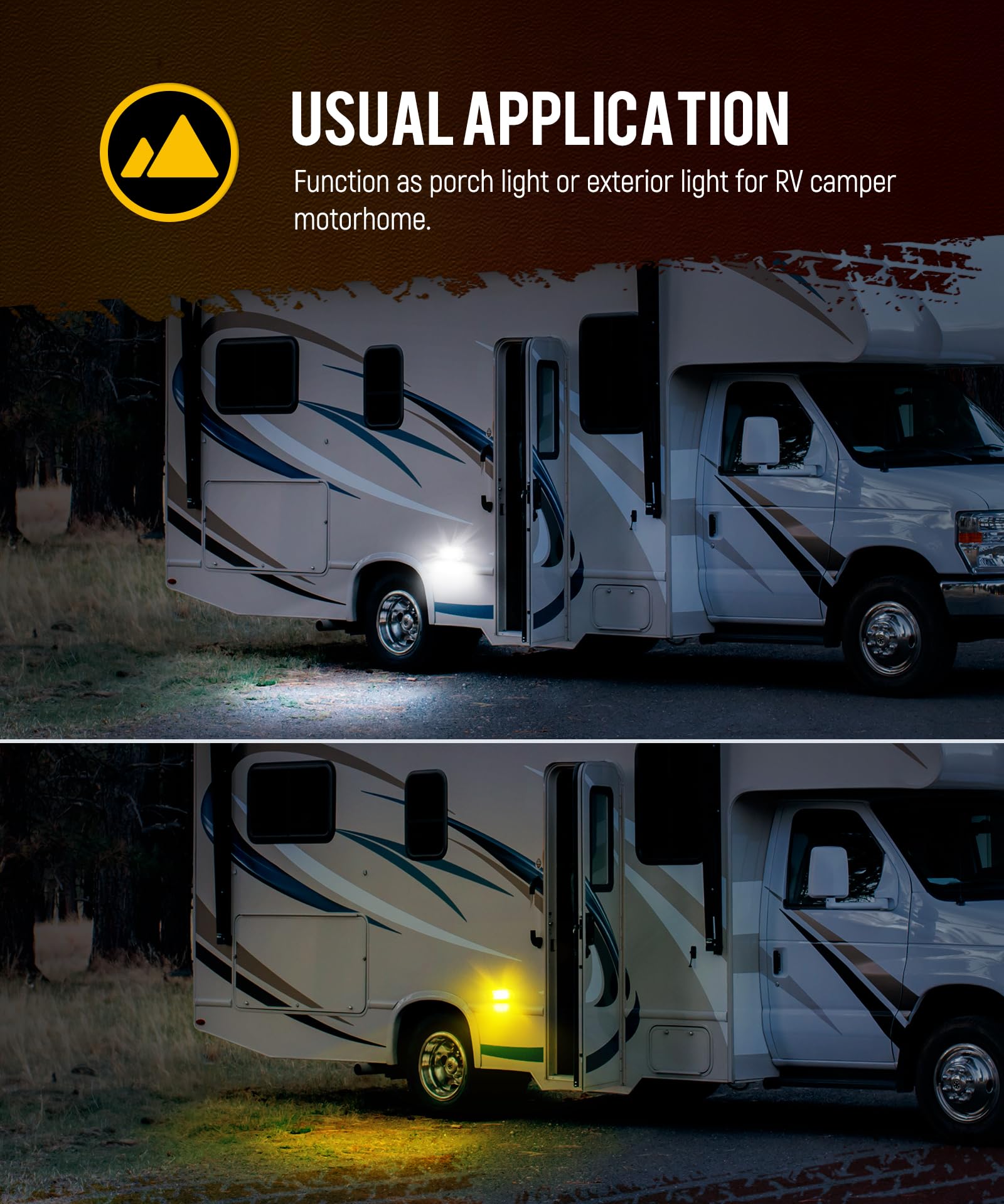 Partsam RV porch light clear lens provides bright, broad illumination for entryways.