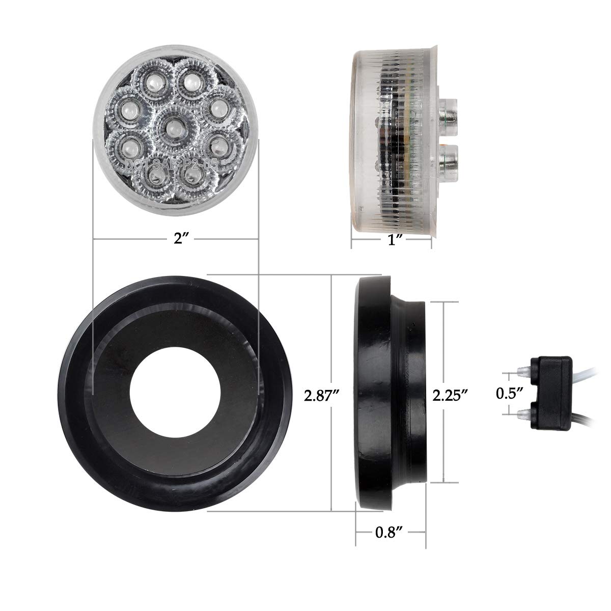 Partsam sealed waterproof marker light with clear lens and reflectors to boost roadside visibility.