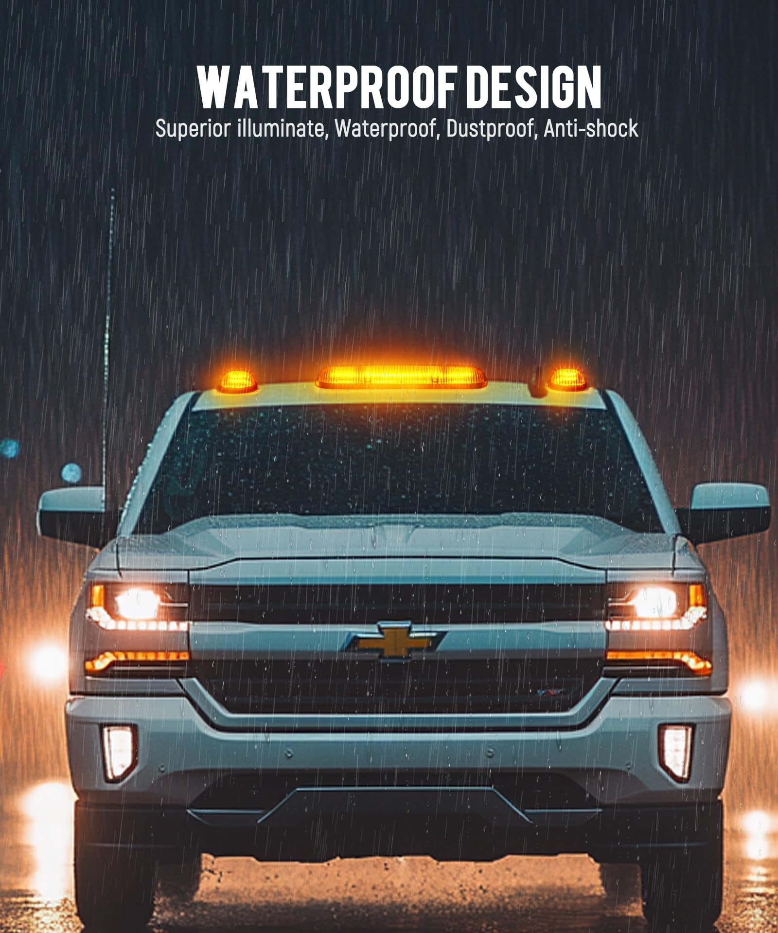 Partsam Silverado/Sierra amber marker light compatible with classic pickups.