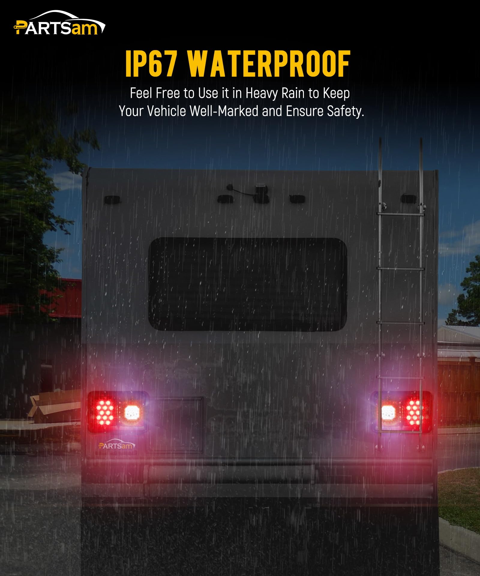 Partsam six-hole mounting screws secure taillight installation.