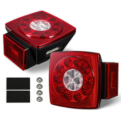Partsam square LED trailer light left side with multi-function signals for trailers under 80 inches.