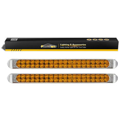 Partsam submersible 17 inch amber LED light bar with chrome bezel for bright signaling