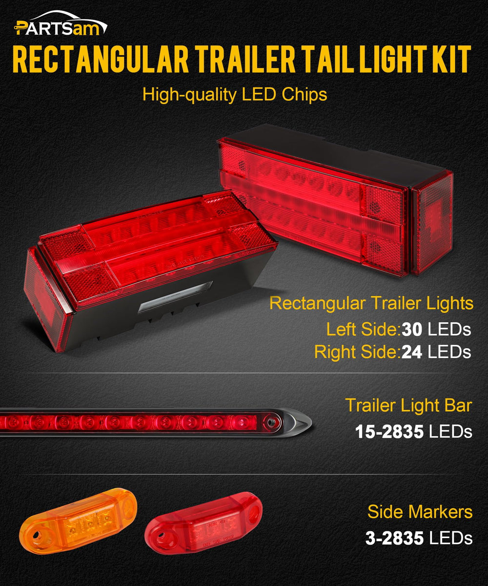 Partsam submersible trailer tail light right side for bright visibility