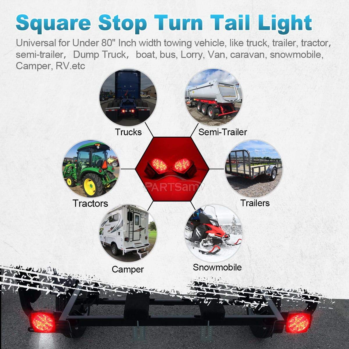 Partsam driver-side light delivers bright signaling for dual-side trailer applications.