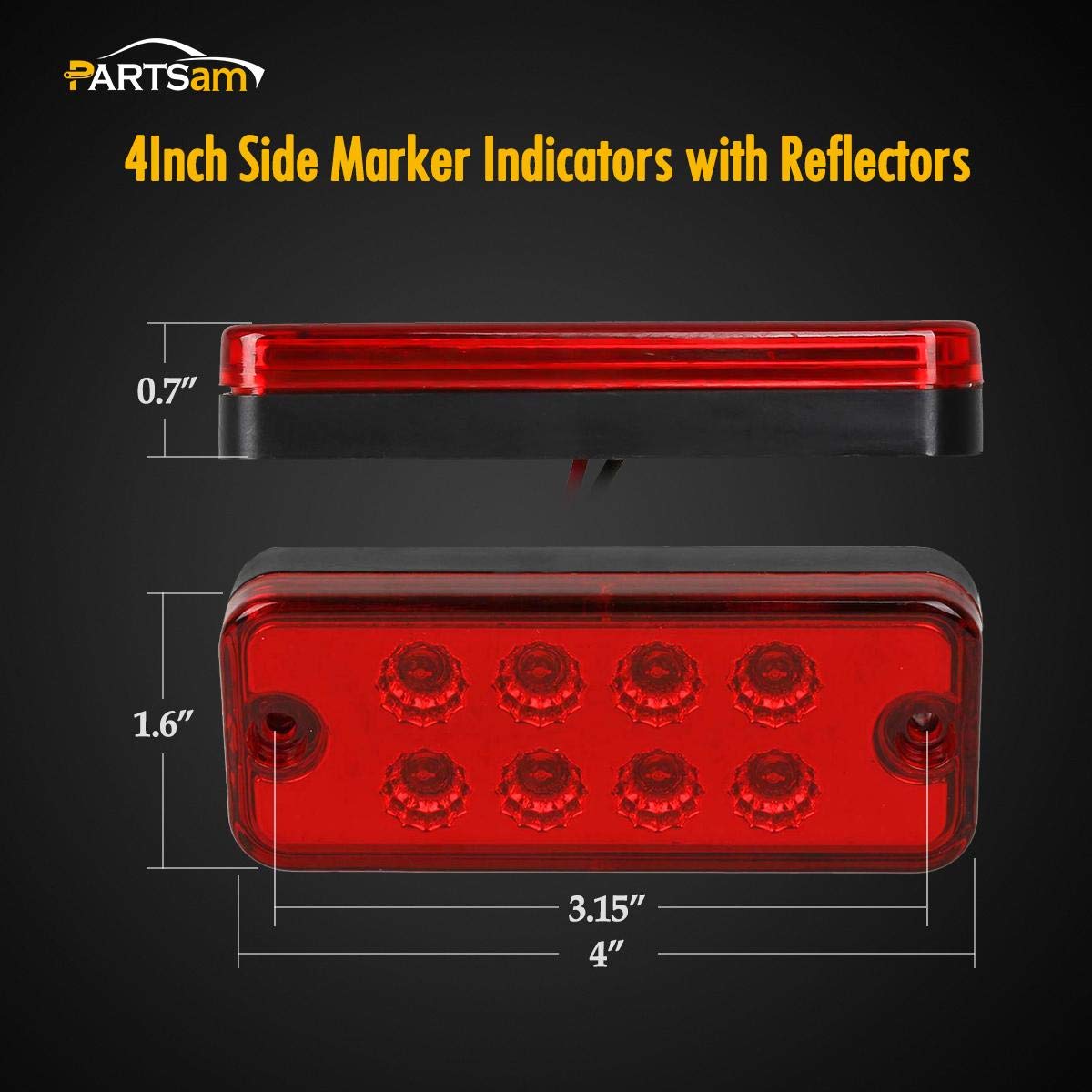 Partsam surface-mount LED light installation for flexible mounting