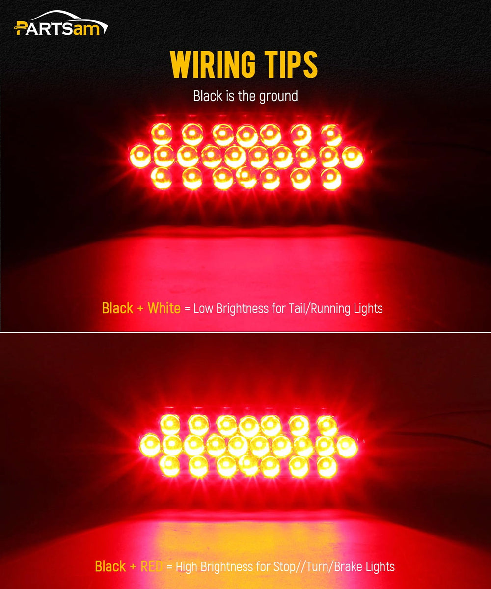 Partsam three-prong wire pigtails enable straightforward hardwired stop and tail wiring.
