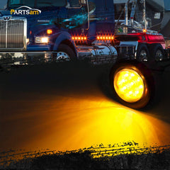 Partsam trailer amber LED side marker with 9 diodes and reflectors for enhanced visibility.