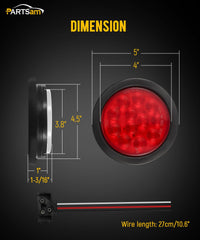 Partsam trailer light showing three-function signaling (stop/turn/tail)