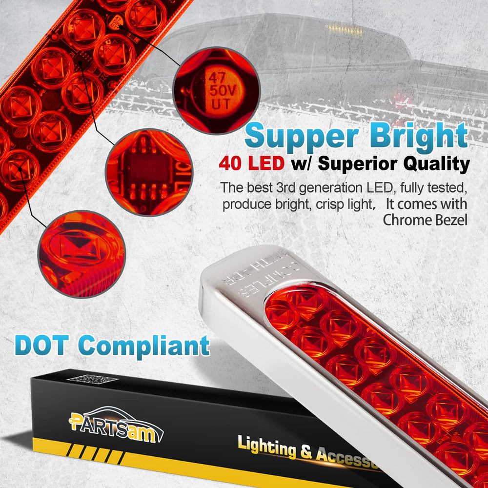 Partsam trailer light bar with two LED rows enhances highway visibility.