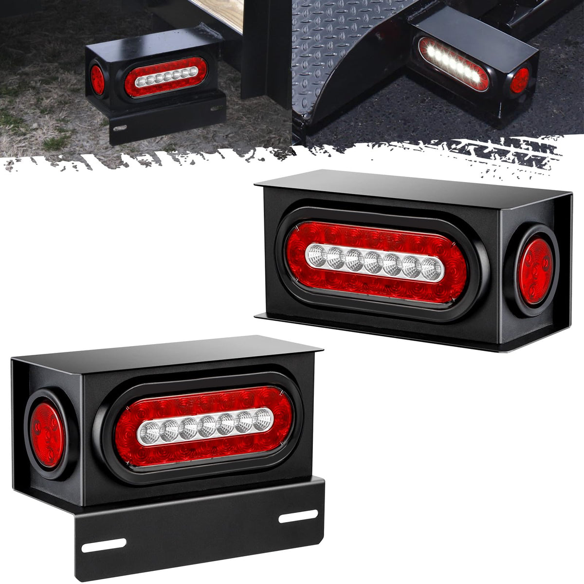 Partsam trailer light box left welded for permanent, rugged rear lighting