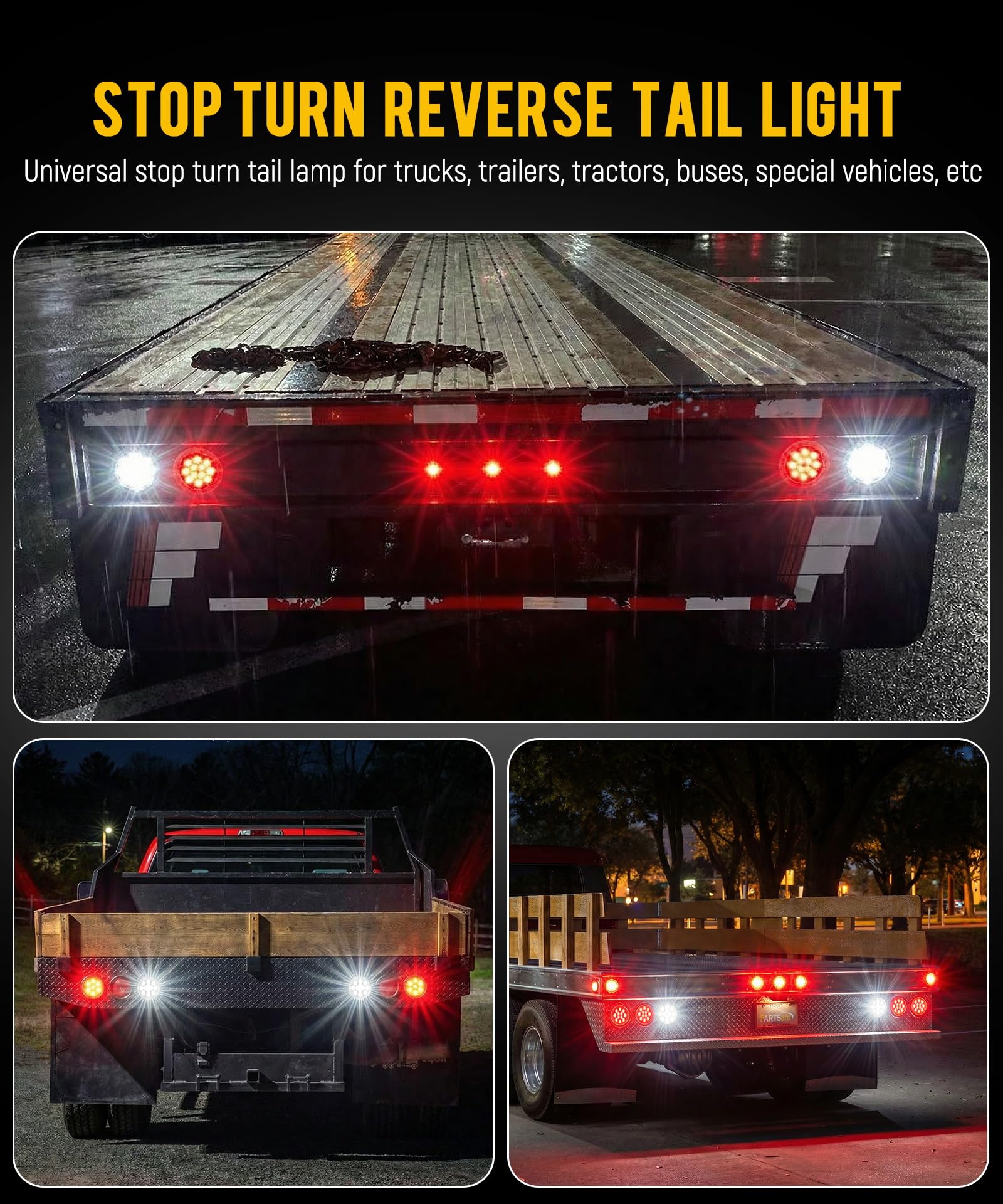 Partsam flange-mount trailer light for a sleek, recessed installation.