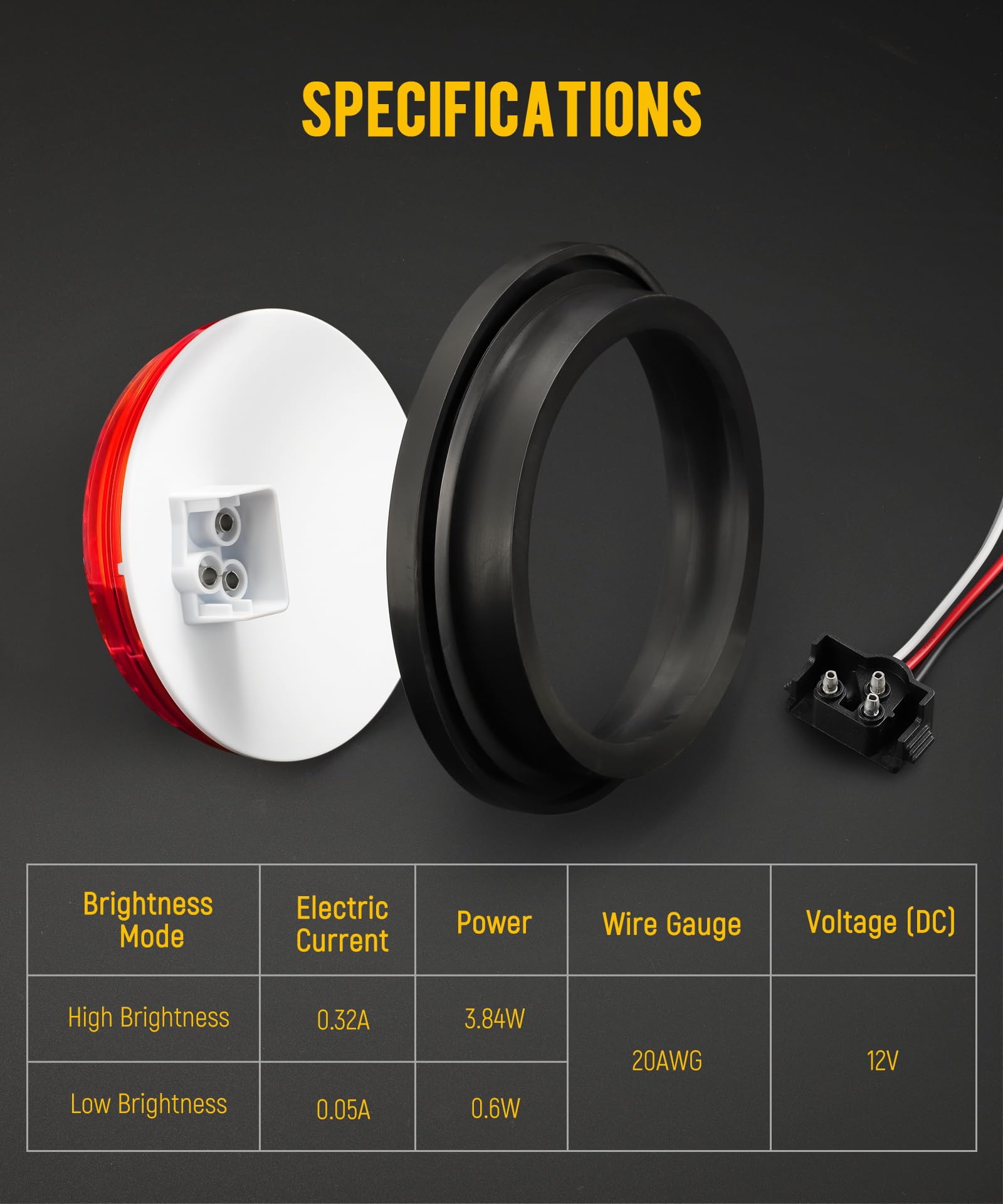 Partsam IP65 rated trailer light showing weather-resistance and sealing