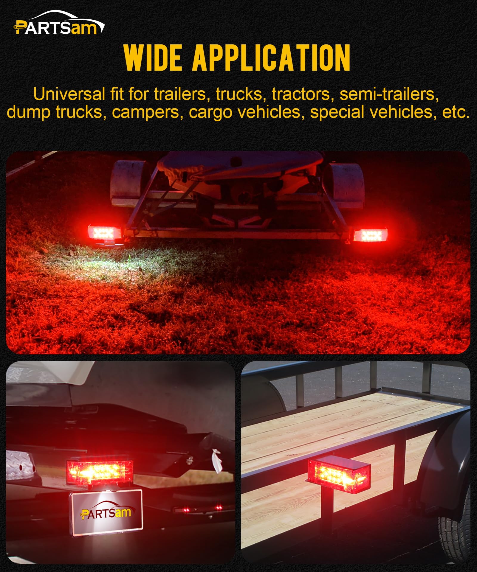 Partsam two-light package enables quick, reliable trailer rear lighting setup.
