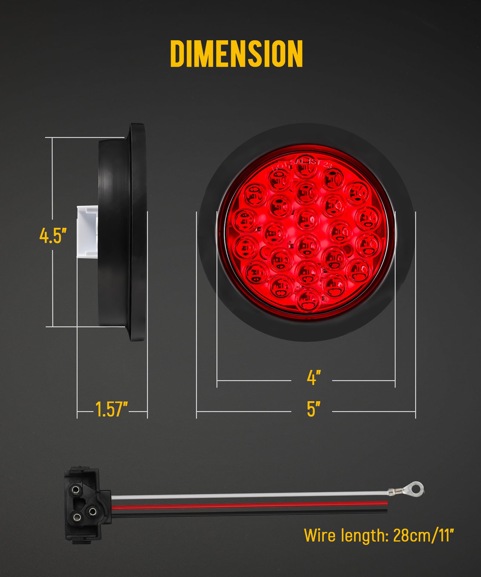 Partsam trailer light wiring with 3-prong plug for easy installation.