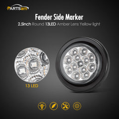 Partsam trailer side marker light with clear lens for day and night signaling