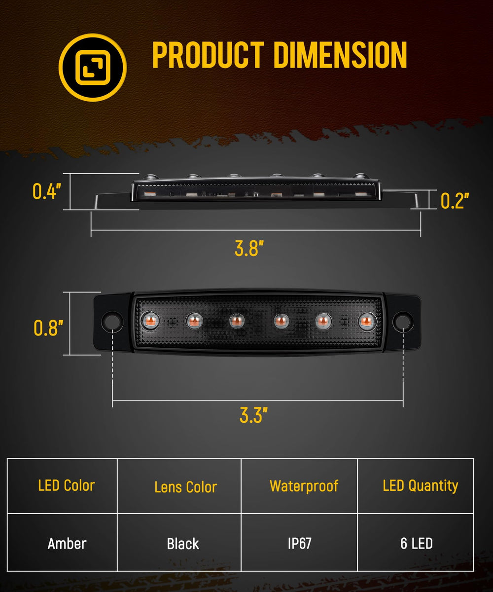 Partsam side-mount strobe light for trailers, trucks, and RVs.