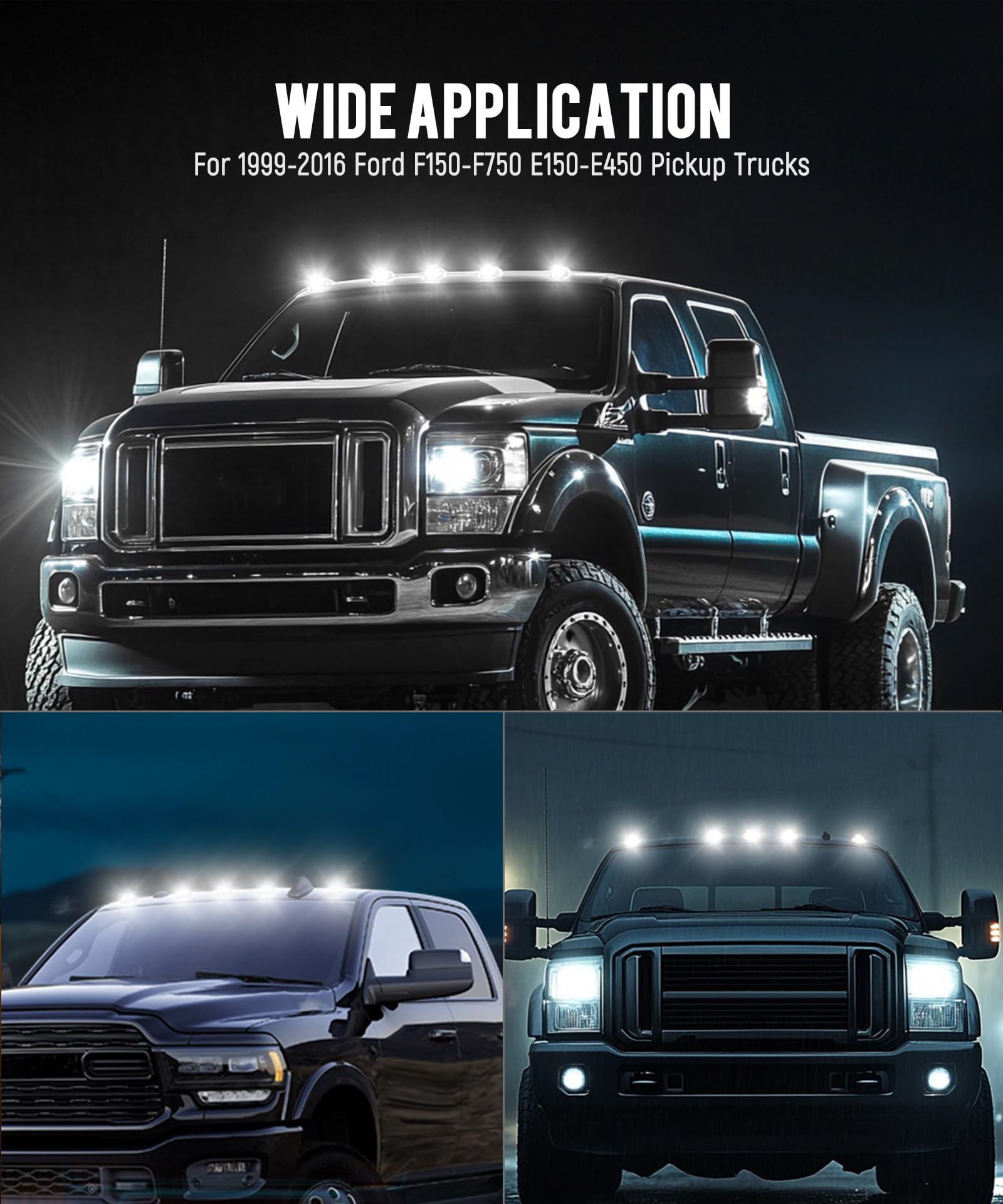 Partsam marker light on a Ford truck at dusk for better nighttime signaling.