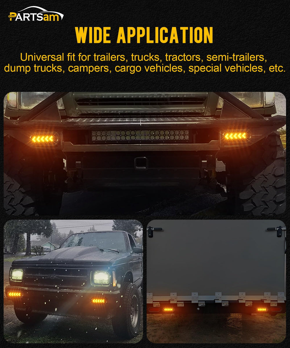 Partsam 12V-24V universal LED light suitable for trucks, RVs, campers, and boats.