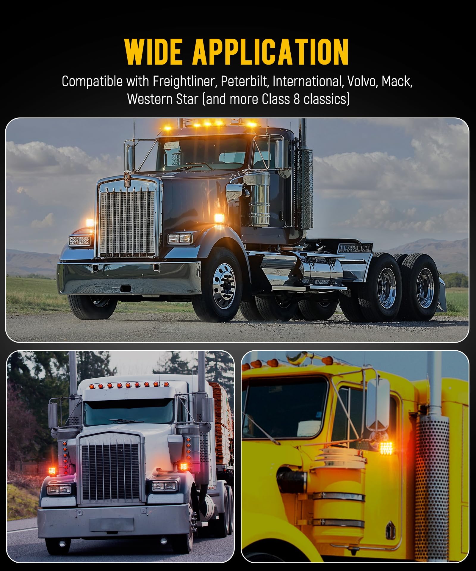Partsam heavy-truck fender light ideal for quick mounting on fenders.