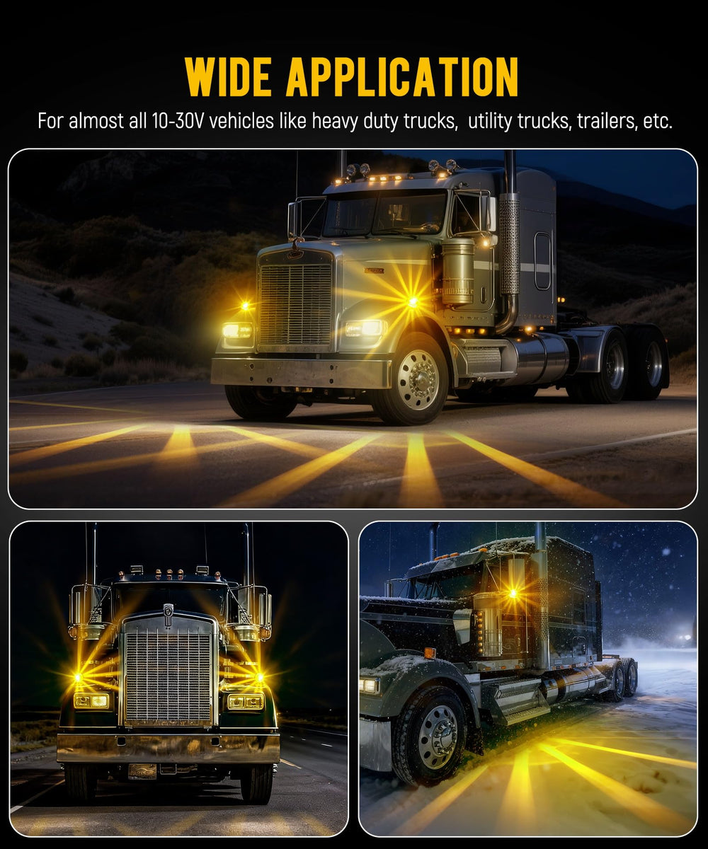 Partsam universal 10-30V compatibility fits Peterbilt and Freightliner fleets