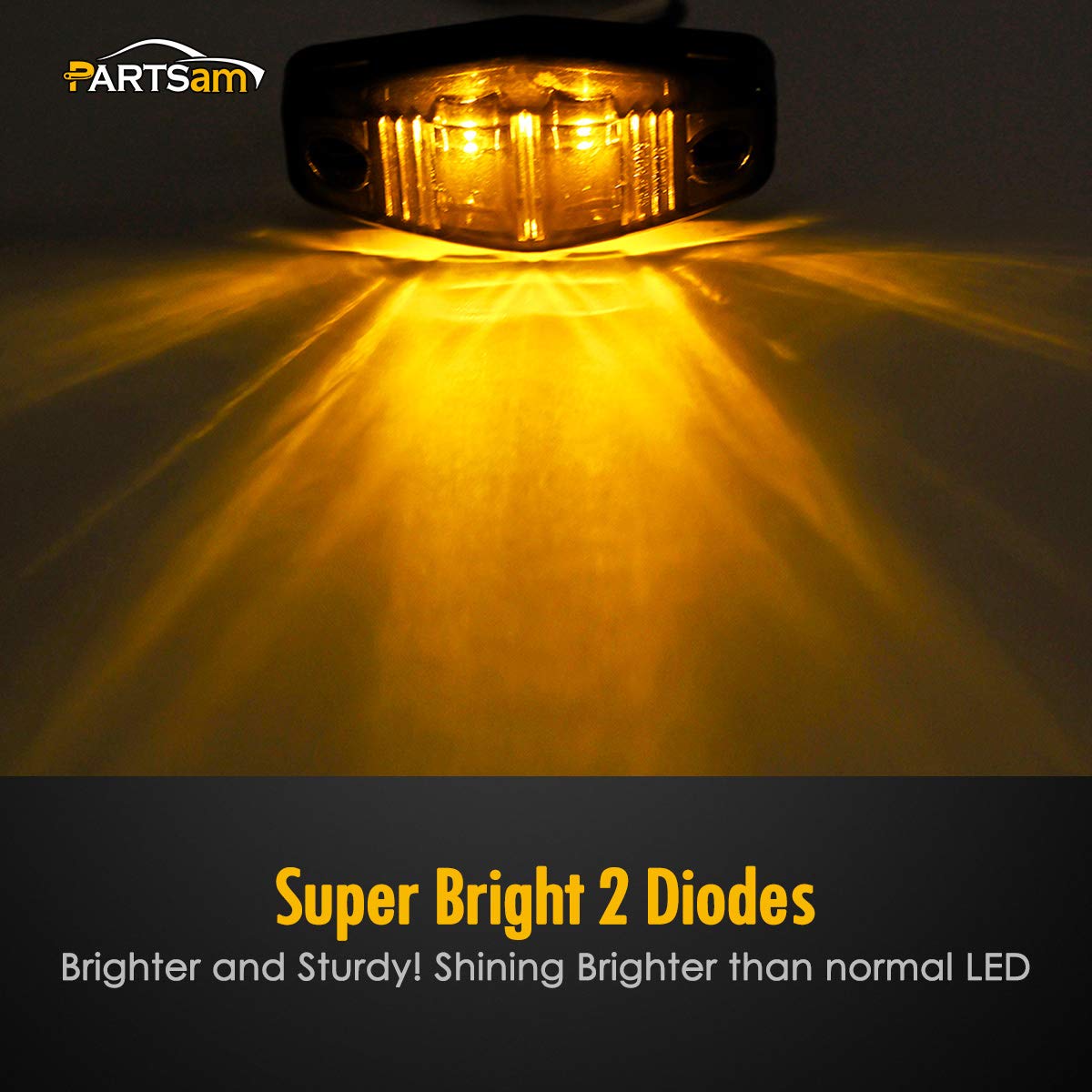 Partsam universal trailer marker light; smoked lens for versatile vehicle use.