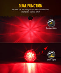 Partsam dual-function watermelon light for marker and turn signal use.