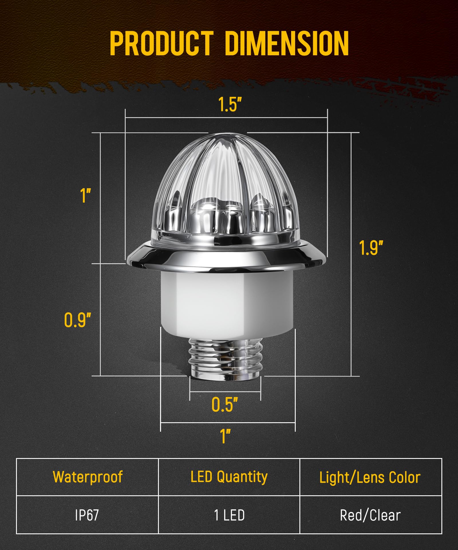 Partsam watermelon light ideal for cargo bed rails and toolboxes.