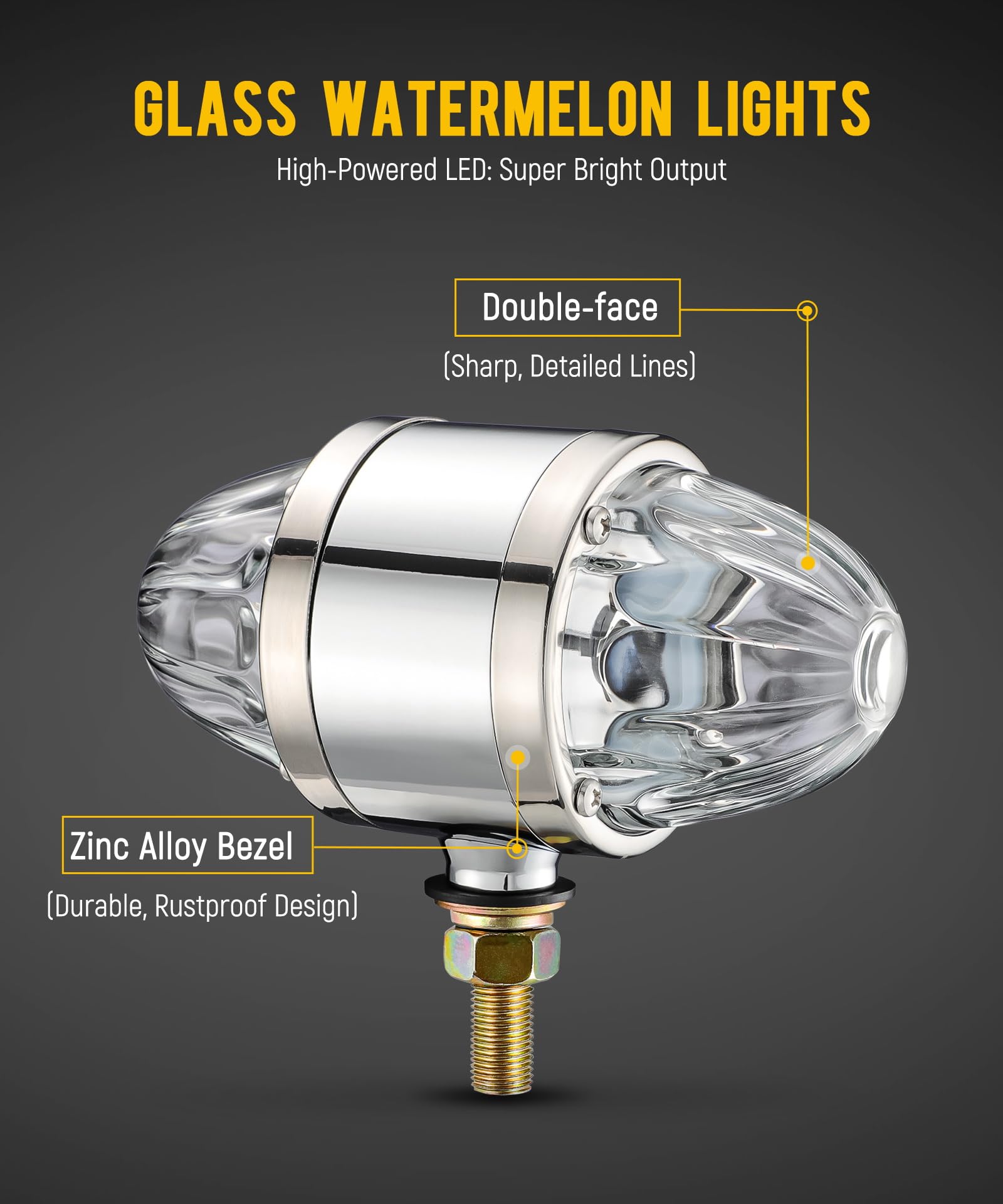 Partsam Watermelon Light dual-face stop-turn signals for 10-30V trucks