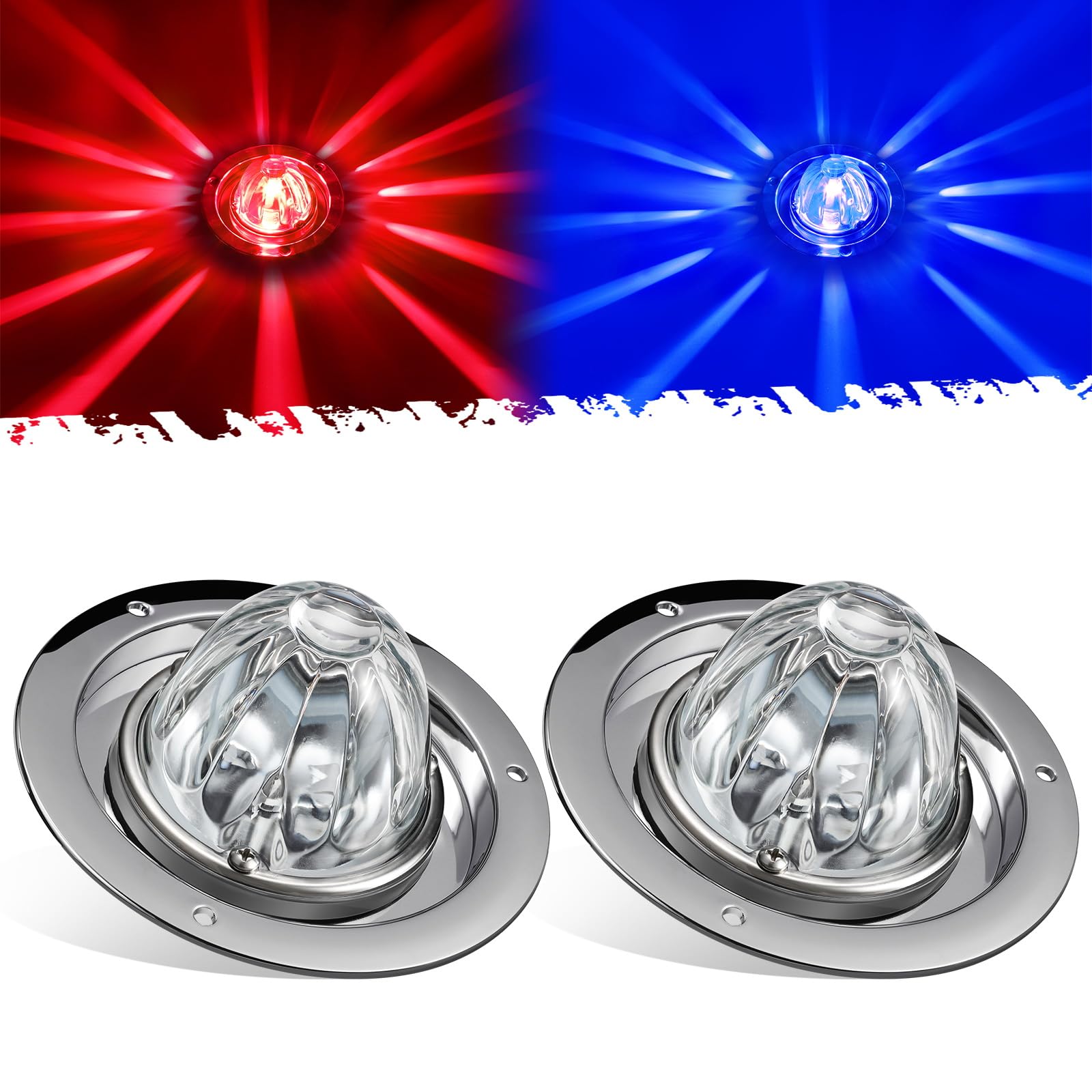 Partsam Watermelon Lights with glass lens deliver crisp red and blue signals.