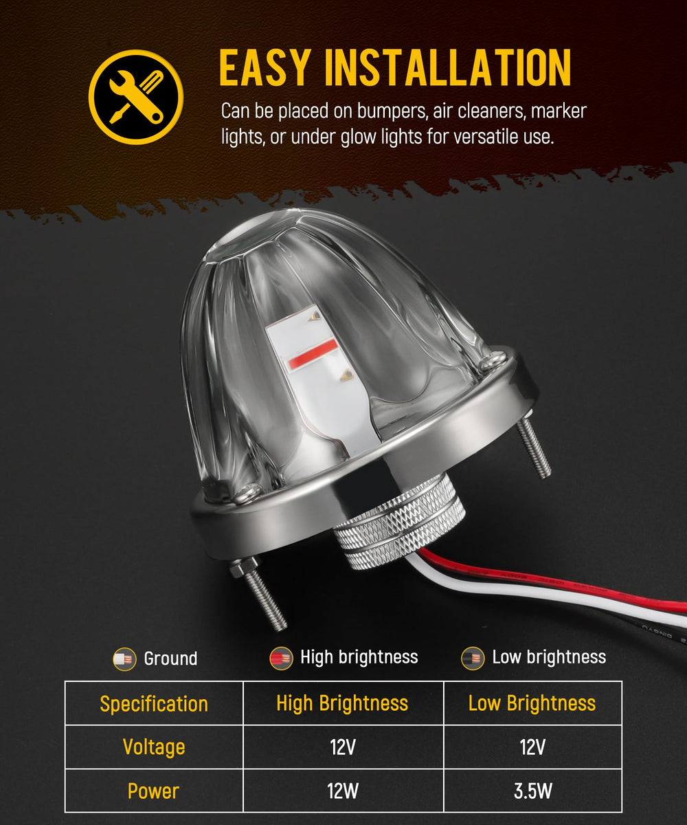 Partsam Watermelon Lights IP65 waterproof seal for harsh weather.