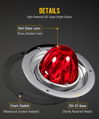 Partsam Watermelon Lights with red glass lens on a Freightliner for clear signaling