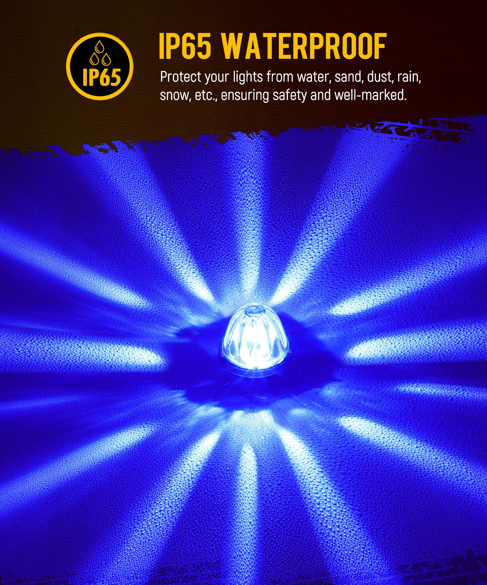 Partsam Watermelon Lights blue LEDs with color-coded wiring simplify installation.