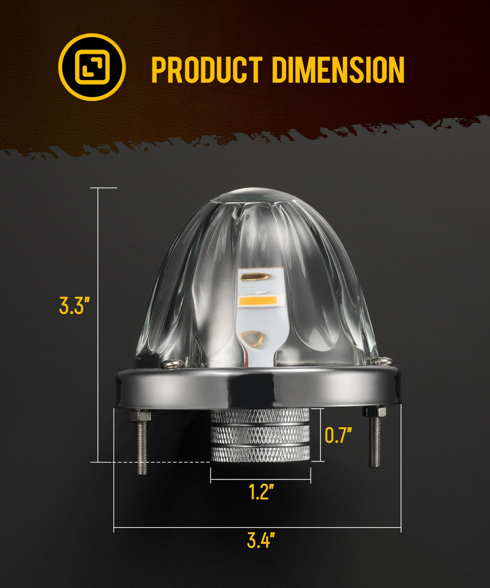 Partsam watermelon light wiring demonstrates three-wire setup for side marker and turn signal