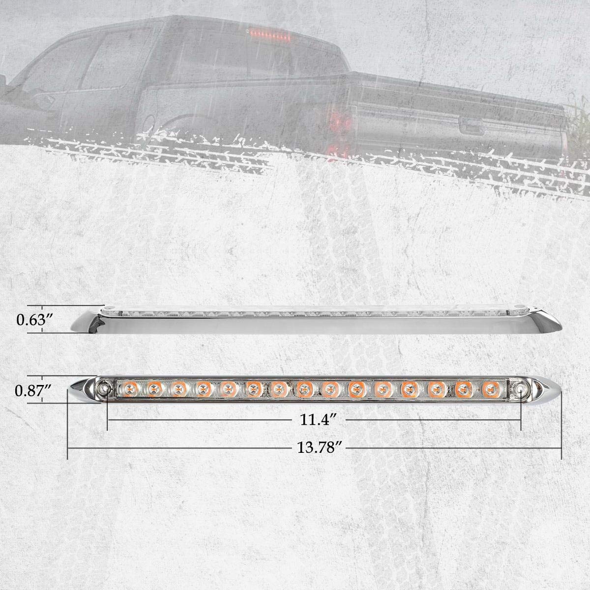 Partsam waterproof 12-inch trailer light bar with sealed housing for outdoor use