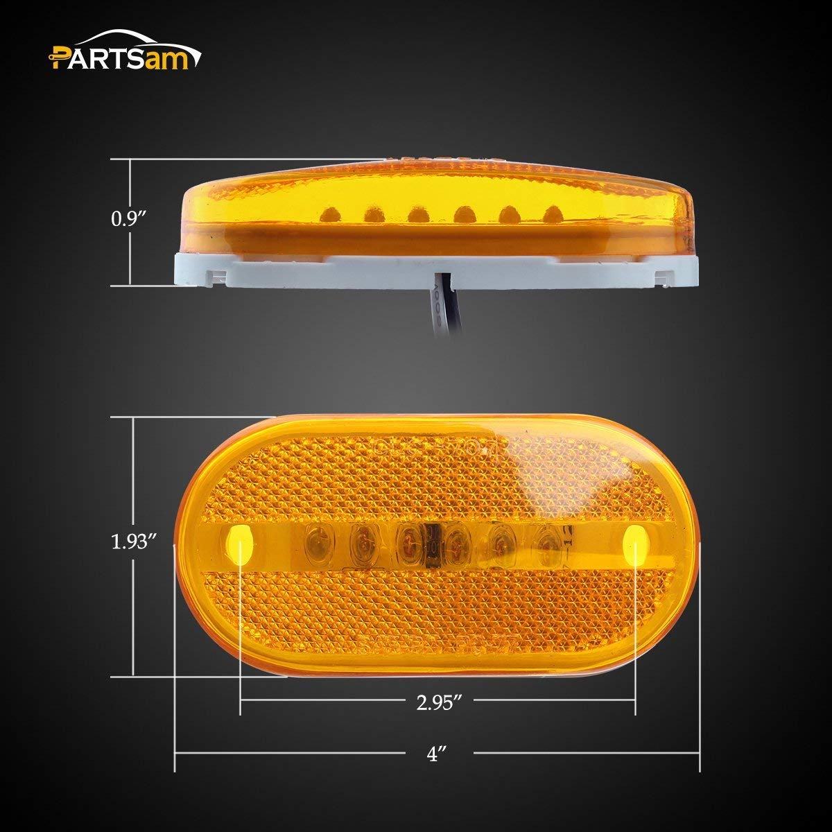 Partsam waterproof 4-inch marker light housing for rugged use