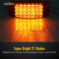 Partsam waterproof amber rectangle marker light for trucks and RVs.