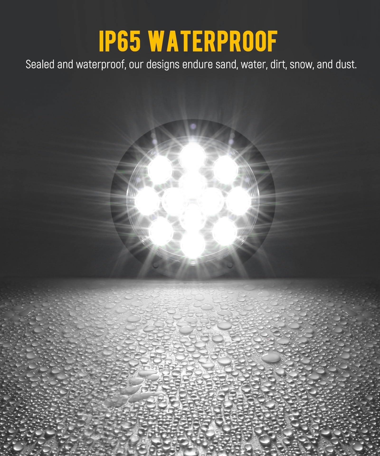 Partsam waterproof LED trailer light sealed against moisture for outdoor use.