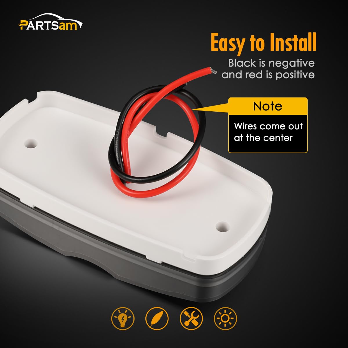 Partsam weatherproof lens housing protects against rain and road spray