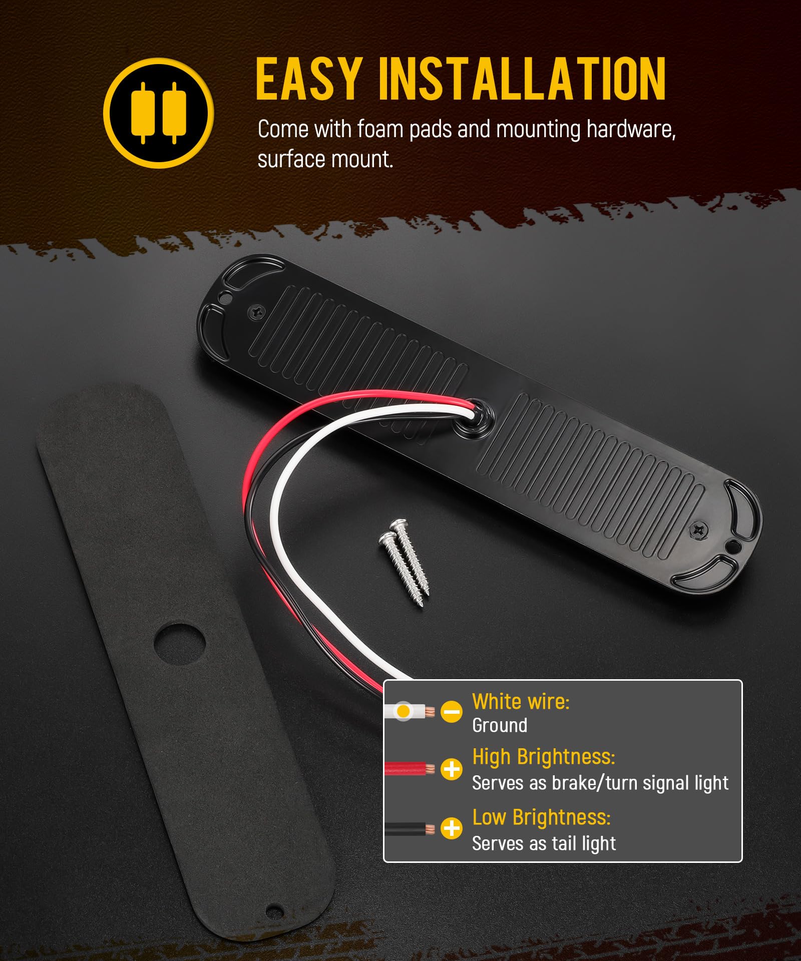 Partsam slim design suits multiple vehicle types and mounting options.