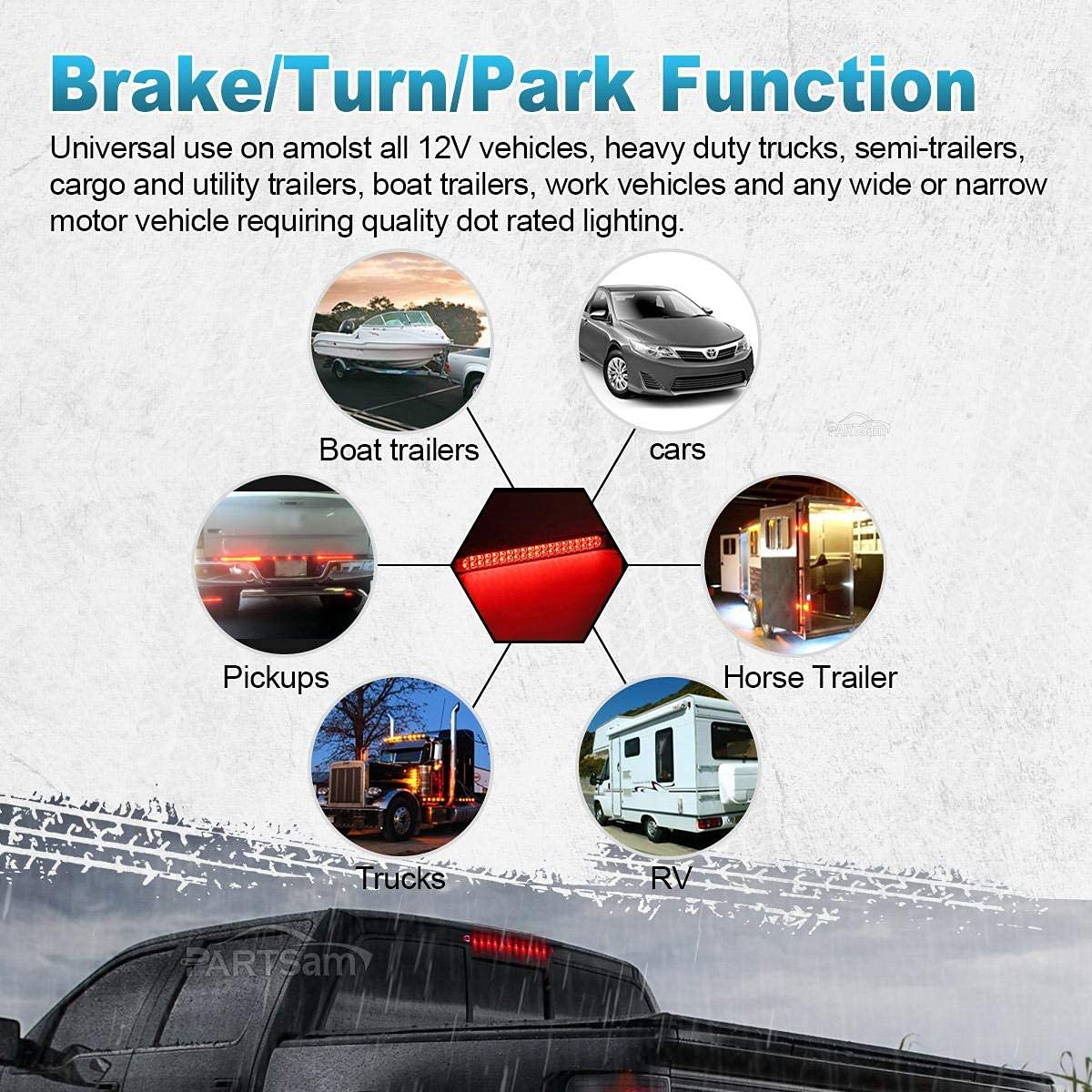 Partsam wiring-config tail light enables straightforward ground and brightness wiring.