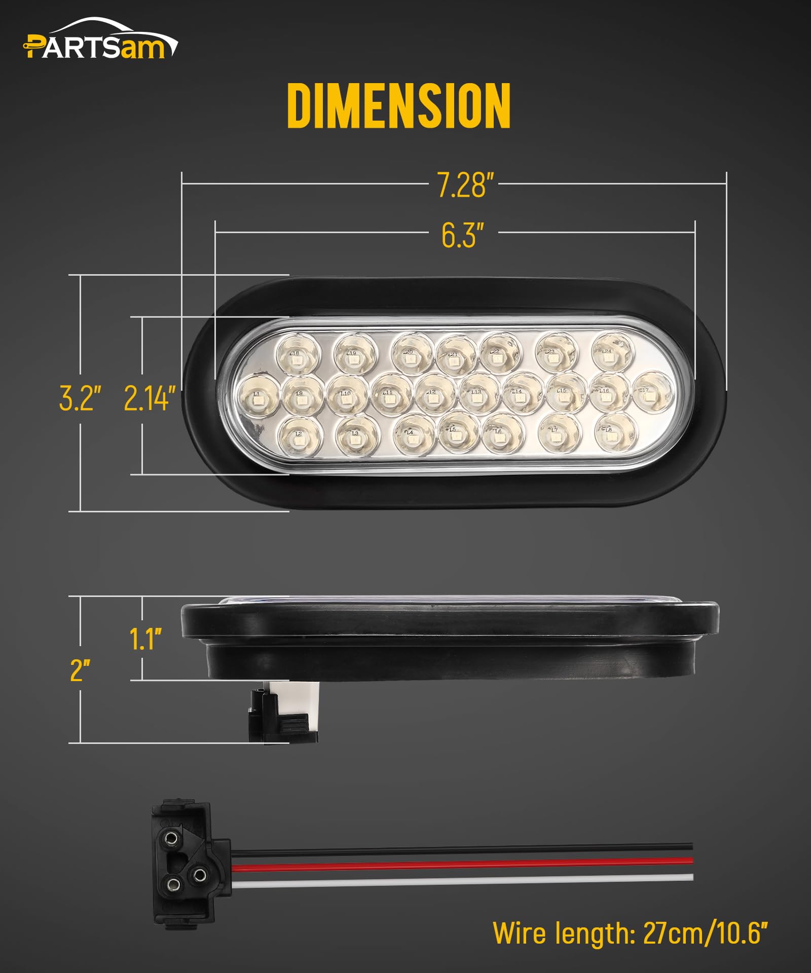 Partsam waterproof 6.3 inch light keeps signaling clear in harsh conditions.