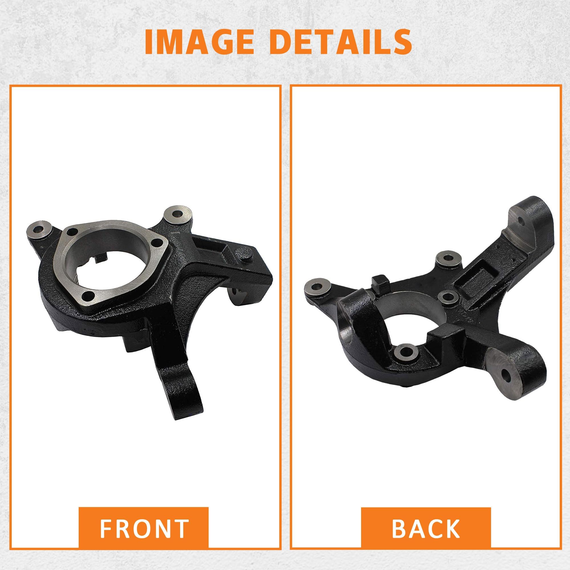 PartsFlow lift spindles knuckles close-up showcasing durable aftermarket components.