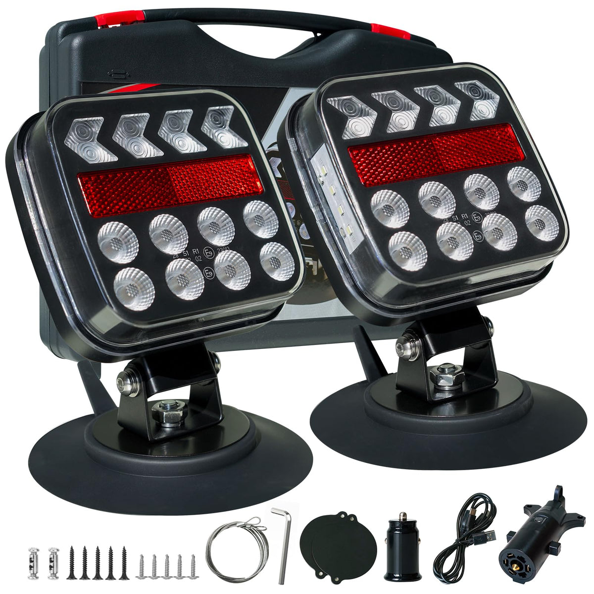 PARTSIBY wireless trailer light with strobe mode for enhanced road visibility