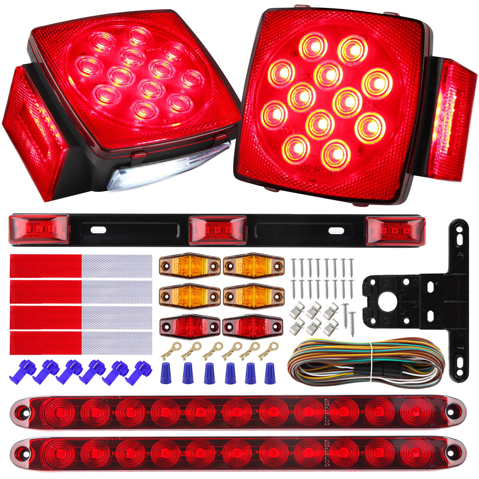 Partswcgg 12V LED trailer lights kit for reliable trailering visibility.