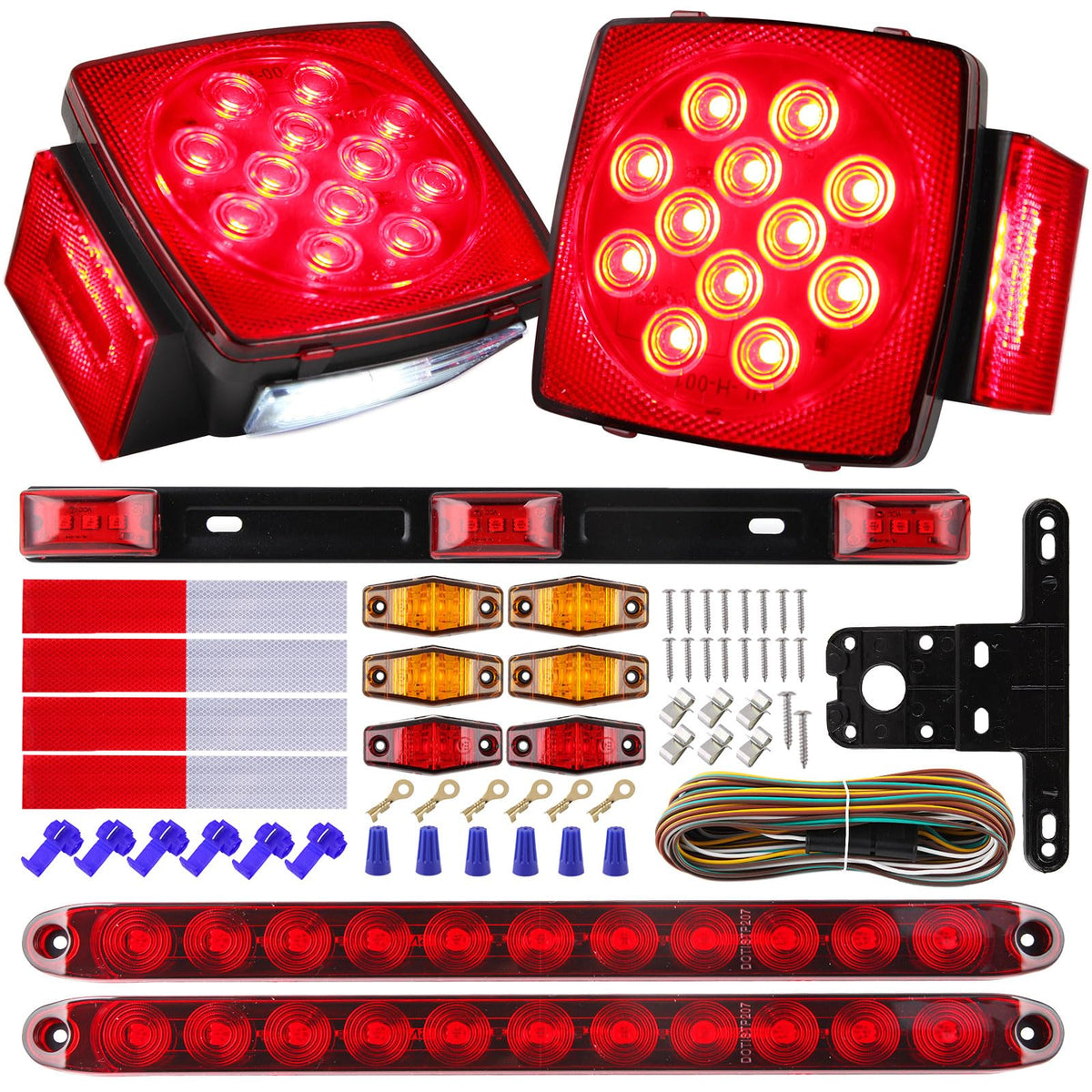 Partswcgg 12V LED trailer lights kit for reliable trailering visibility.