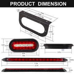 Partswcgg 13.8-inch LED trailer light bar delivers clear third-brake signal.